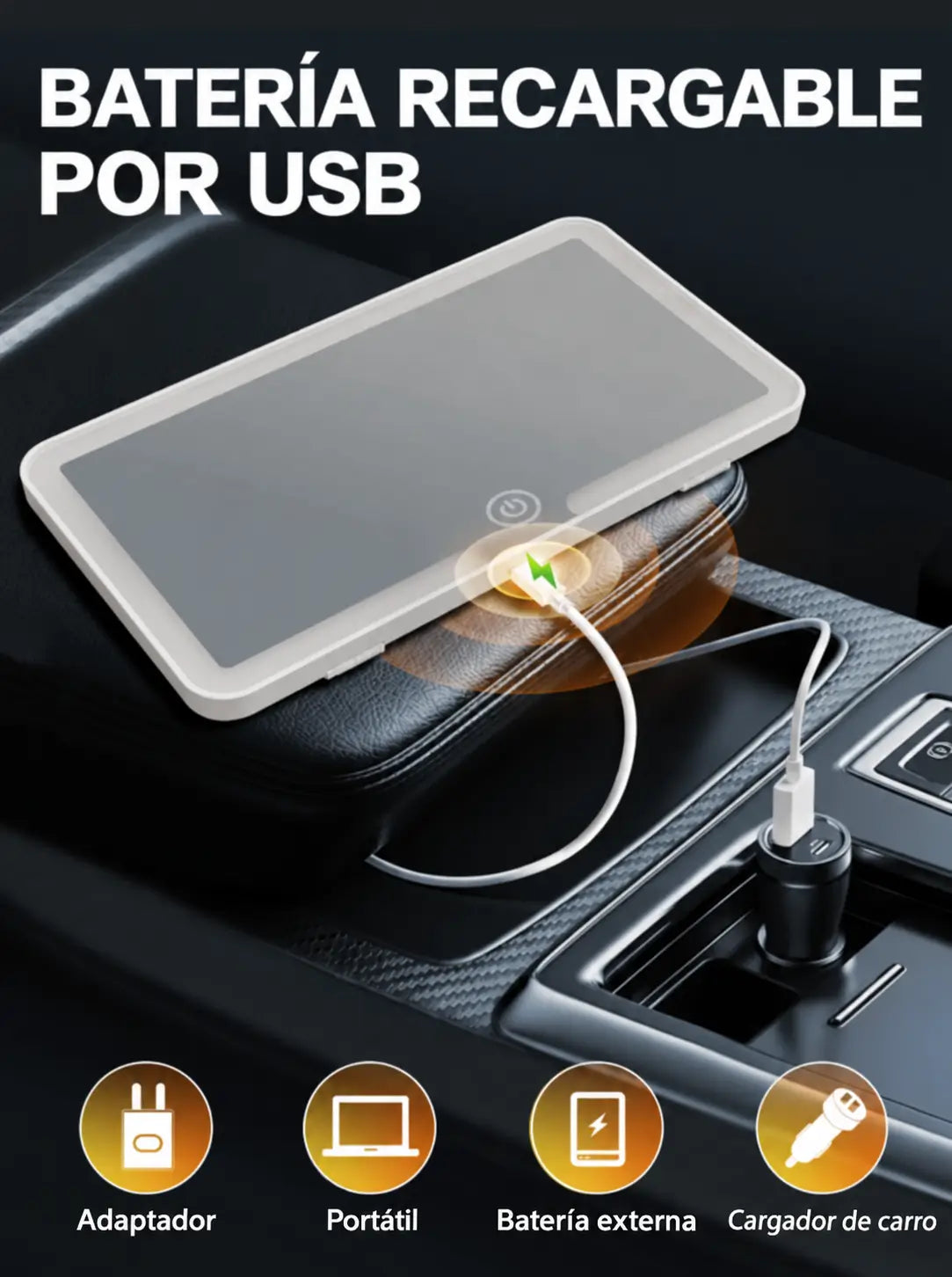 Espejo LED de Maquillaje para Carro Velora®