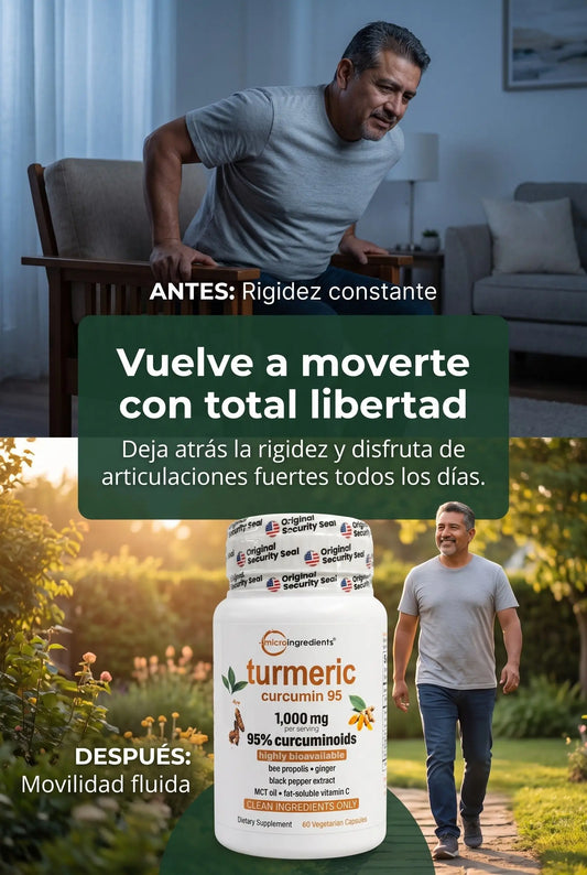 Cápsulas de cúrcuma y curcumina